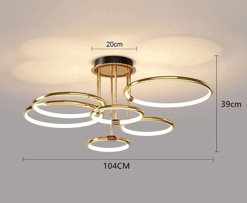 Lunara Flush Mount Ceiling Light | Geometric Gold or Black, LED Energy Efficient 8