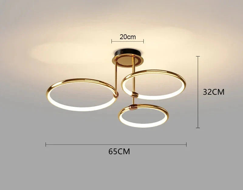 Lunara Flush Mount Ceiling Light | Geometric Gold or Black, LED Energy Efficient 9