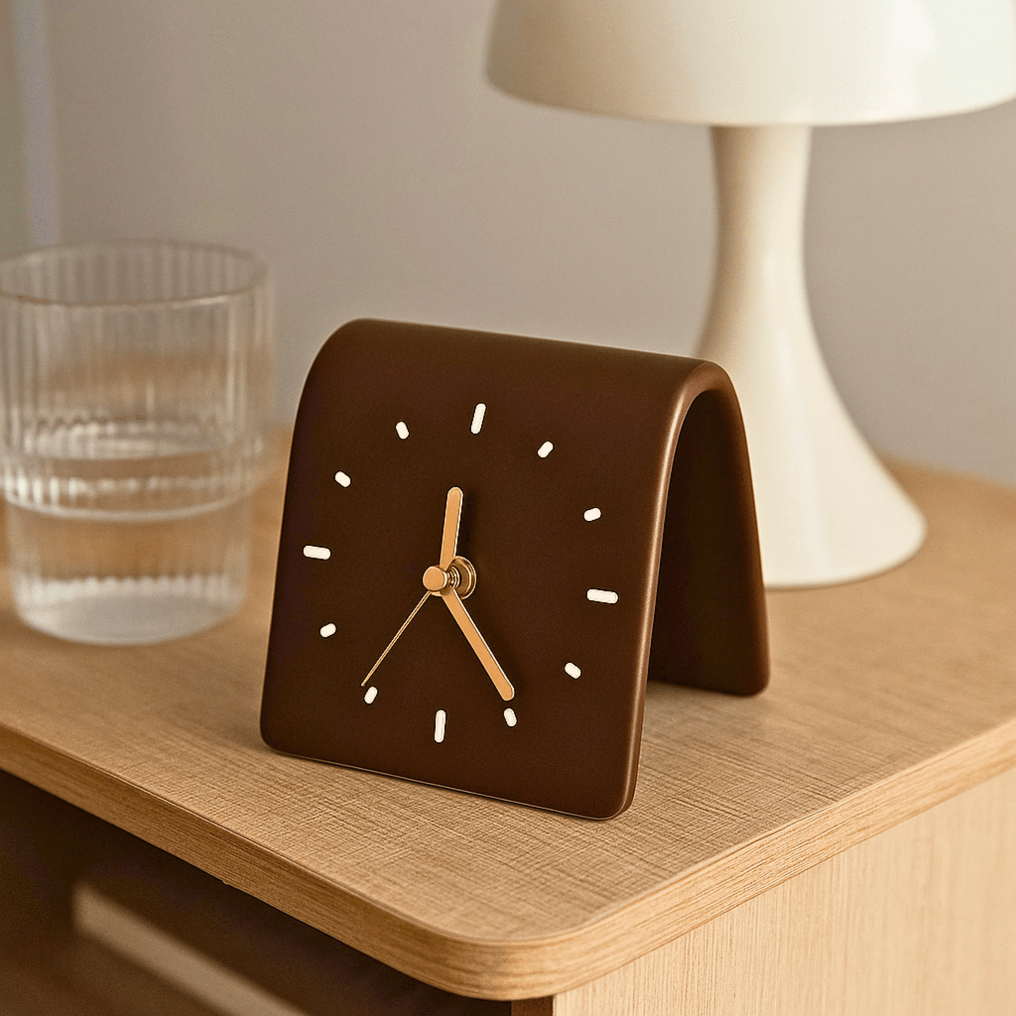 Mura Ceramic Desk Clock-Home & Garden > Decor > Clocks > Desk & Mantel Clocks-Laren Fete-Cream-Laren Fete