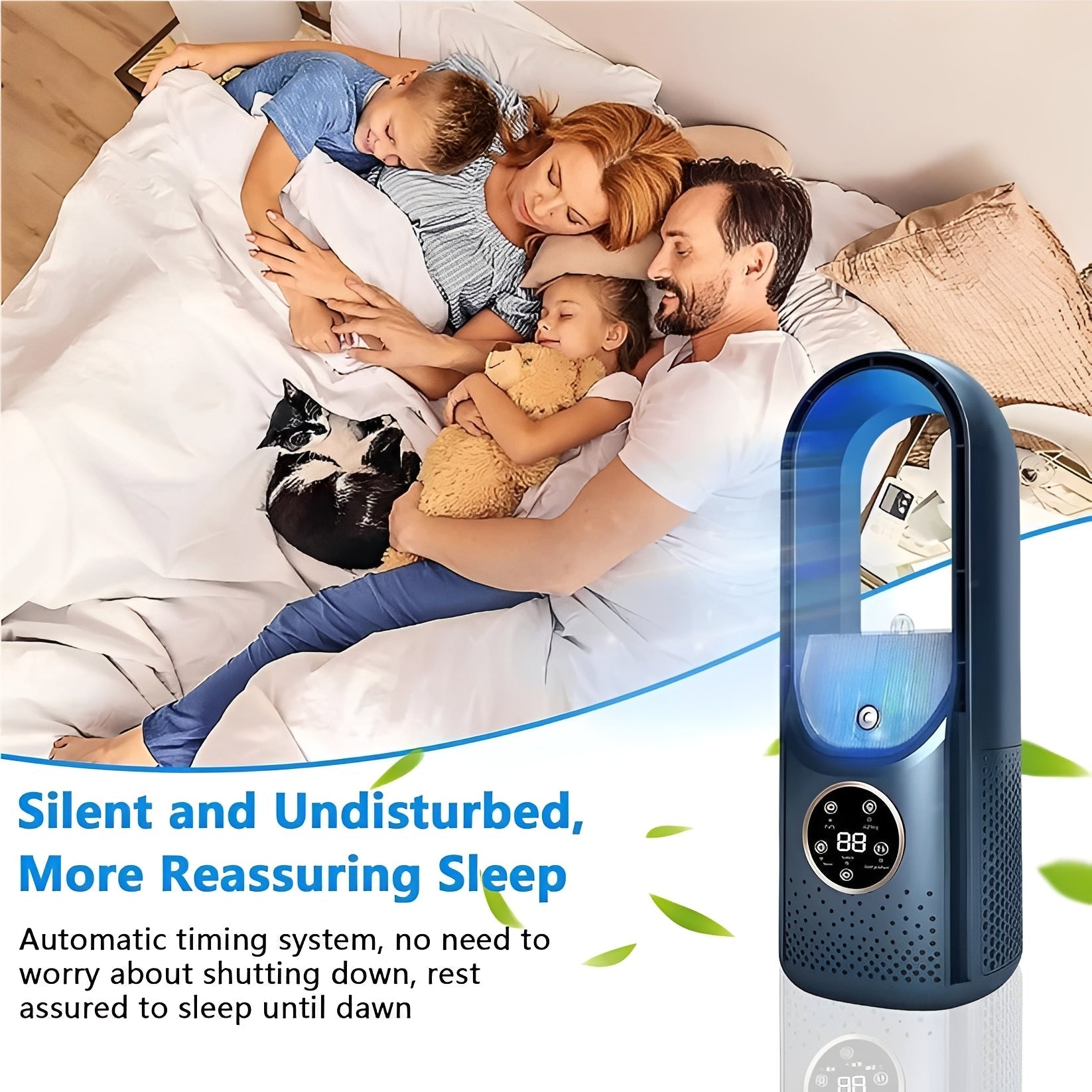 Myst 3-in-1 Bladeless Air Cooler & Humidifier – DC Motor-Home & Garden > Heating, Cooling & Air > Fans > Personal Fans-Laren Fete-Blue-Laren Fete
