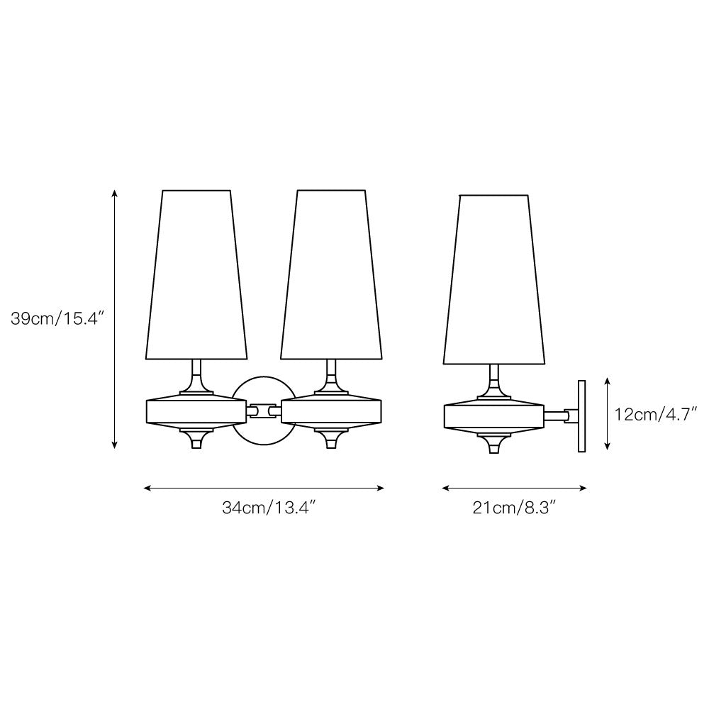 Nikau Walnut Fabric Wall Sconce-Home & Garden > Lighting > Wall Lights & Sconces-Laren Fete-1 head L 15cm x W 22cm x H 39cm / L 5.9″ x W 8.3″ x H 15.4″-Walnut color & White-Laren Fete