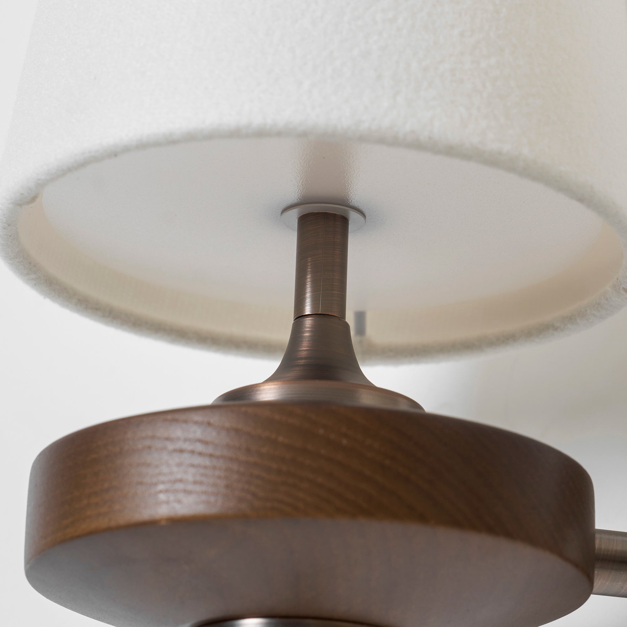 Nikau Walnut Fabric Wall Sconce-Home & Garden > Lighting > Wall Lights & Sconces-Laren Fete-1 head L 15cm x W 22cm x H 39cm / L 5.9″ x W 8.3″ x H 15.4″-Walnut color & White-Laren Fete