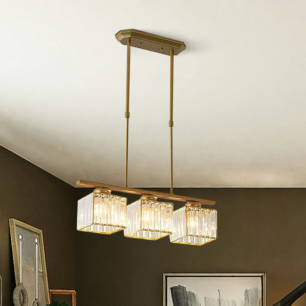 Noble Island Chandelier | Multi-Head Glass Design, Modern Dining Room Light 12