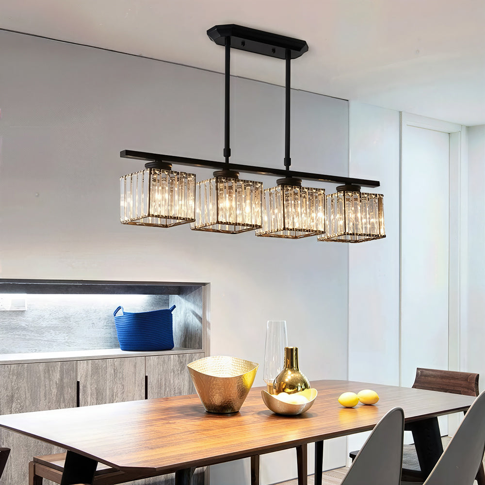 Noble Island Chandelier | Multi-Head Glass Design, Modern Dining Room Light 3