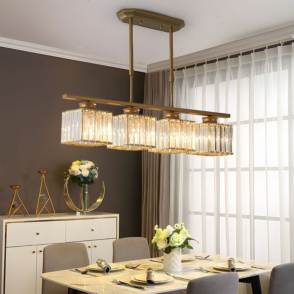 Noble Island Chandelier | Multi-Head Glass Design, Modern Dining Room Light 9