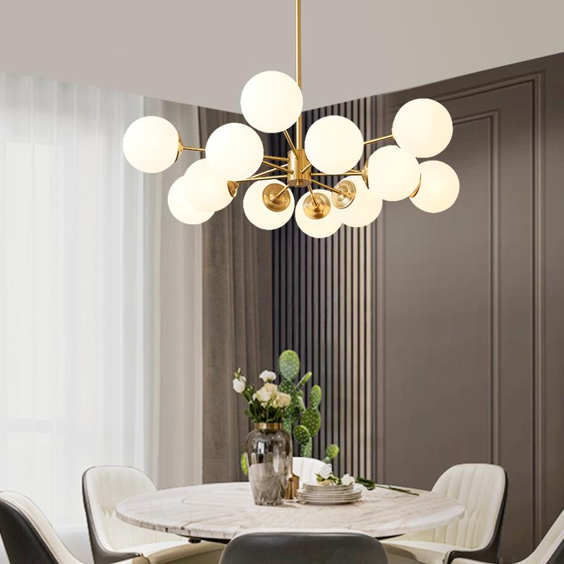 Opal Chandelier Light | Brass, Modern Two-Tier Design 0