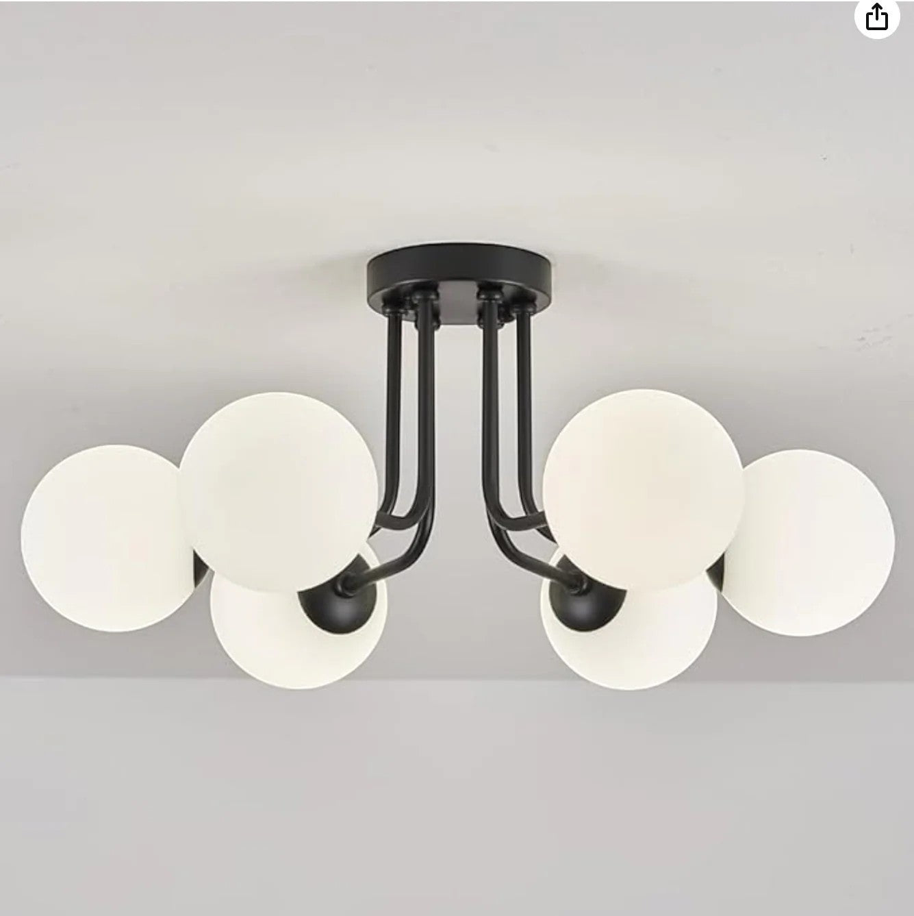 Ophelia Ceiling Light | Mid-Century Design, Frosted Glass Globes 6
