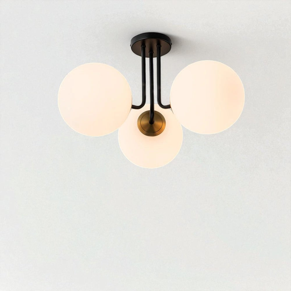 Ophelia Ceiling Light | Mid-Century Design, Frosted Glass Globes 7