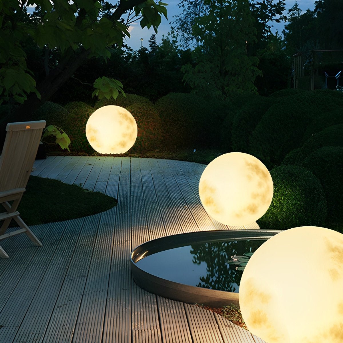 Orbis Solar Moon Ball Landscape Light-Home & Garden > Lighting > Outdoor Lighting > Landscape Lighting-Laren Fete-Hardwired-20 cm D-Laren Fete