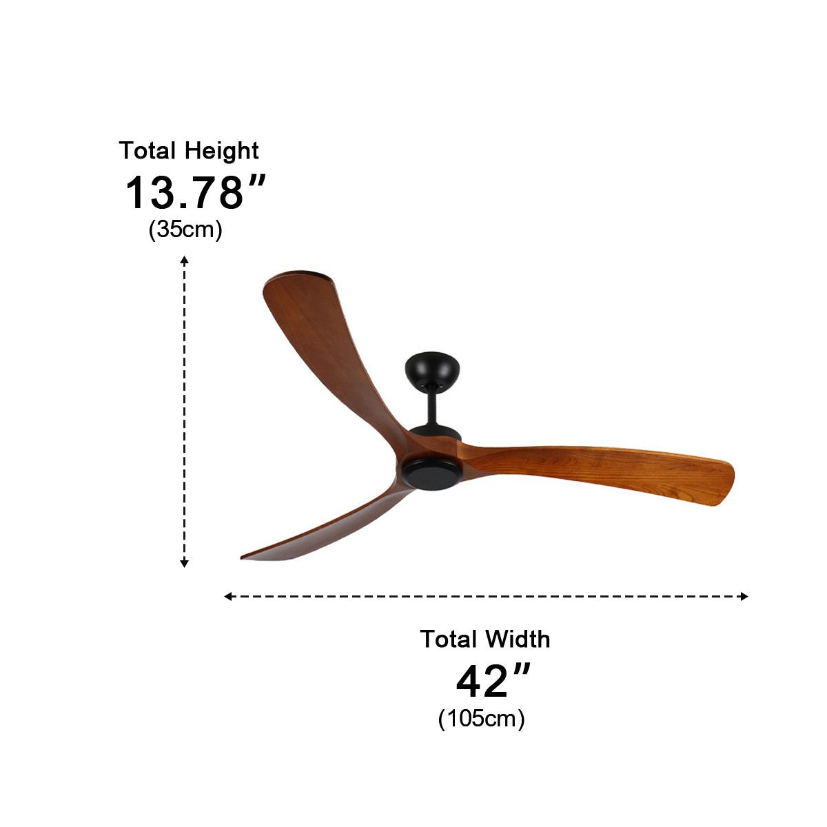 Palma IP65 Outdoor Wood Blade Ceiling Fan-Home & Garden > Lighting > Ceiling Fans-Laren Fete-42"-Laren Fete