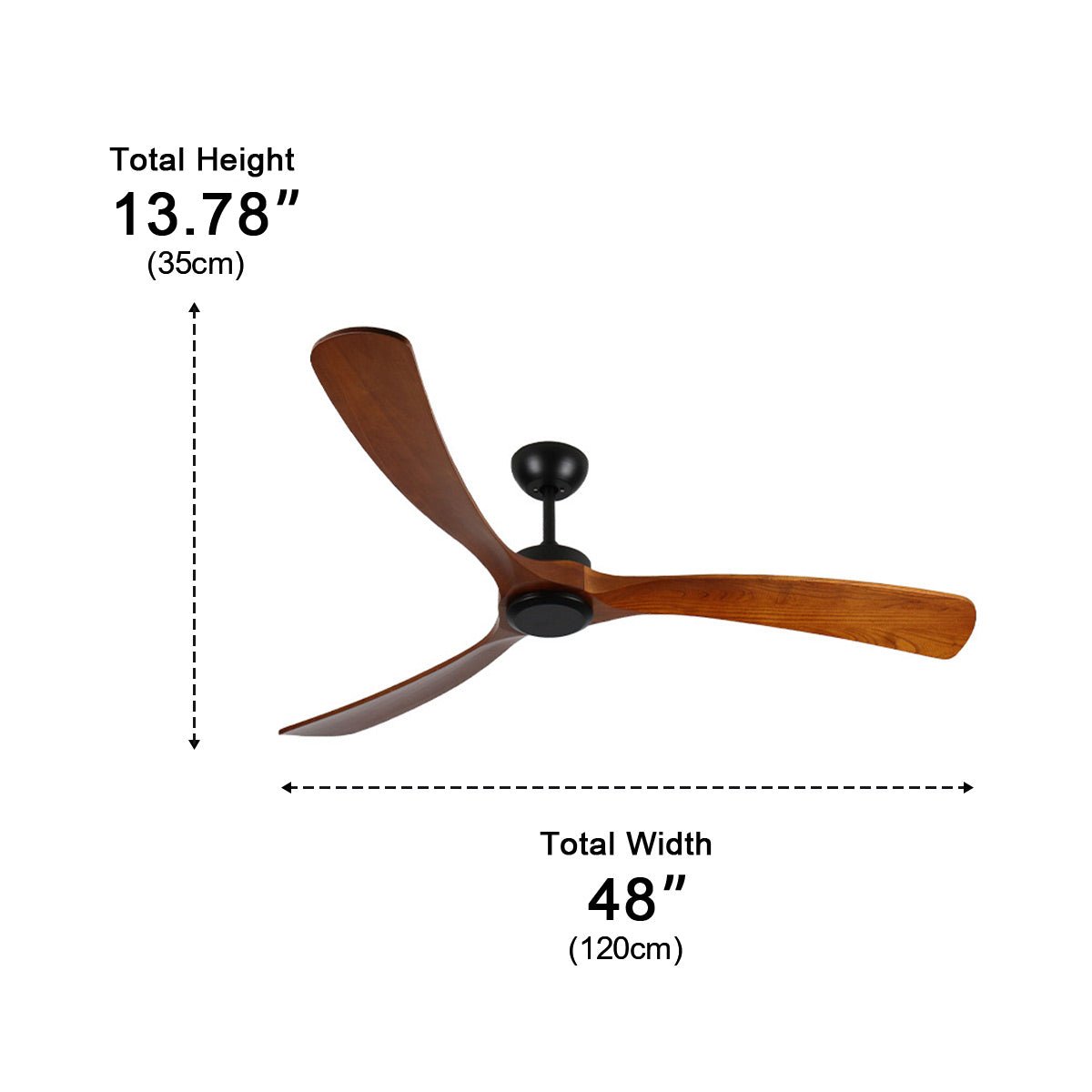 Palma IP65 Outdoor Wood Blade Ceiling Fan-Home & Garden > Lighting > Ceiling Fans-Laren Fete-42"-Laren Fete