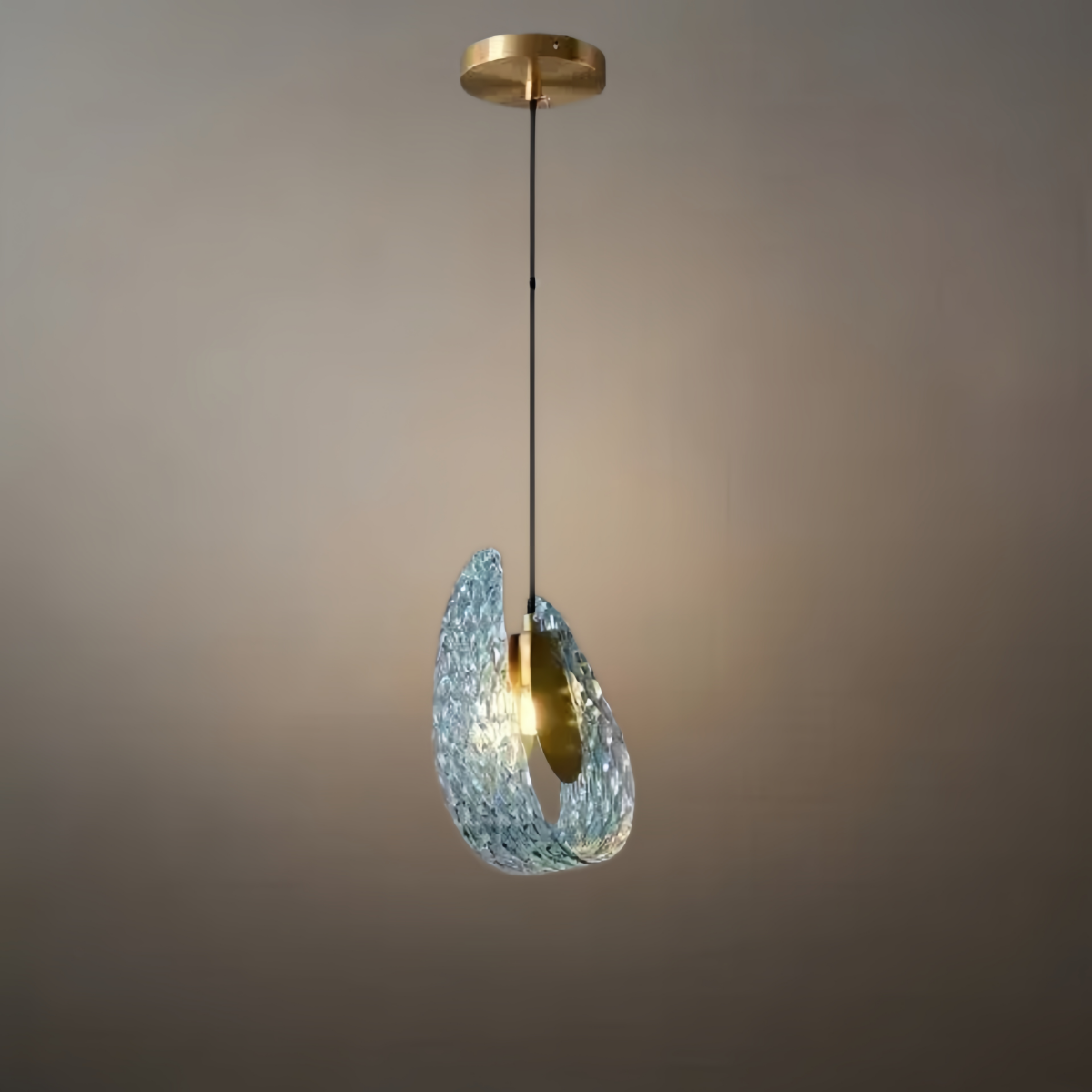 Pavone Blue Feather Glass Chandelier-Home & Garden > Lighting > Chandeliers-Laren Fete-A-1 lights-3 Color Change + Wall Switch Control-Laren Fete