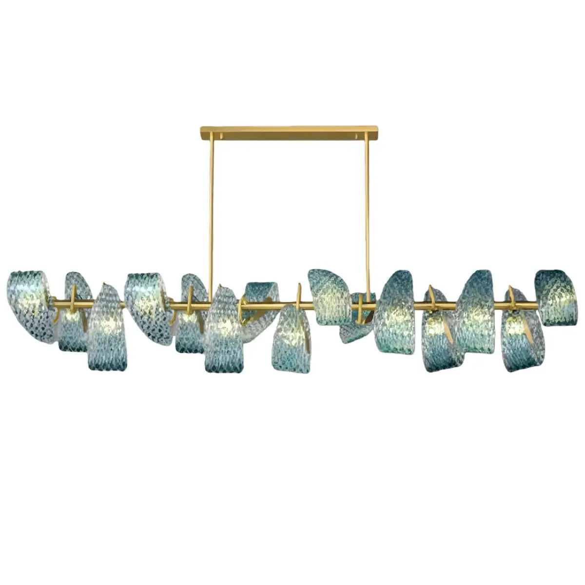 Pavone Blue Feather Glass Chandelier-Home & Garden > Lighting > Chandeliers-Laren Fete-A-1 lights-3 Color Change + Wall Switch Control-Laren Fete