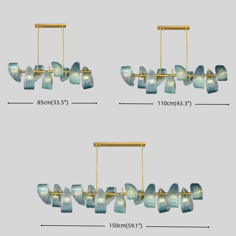 Pavone Blue Feather Glass Chandelier-Home & Garden > Lighting > Chandeliers-Laren Fete-A-1 lights-3 Color Change + Wall Switch Control-Laren Fete