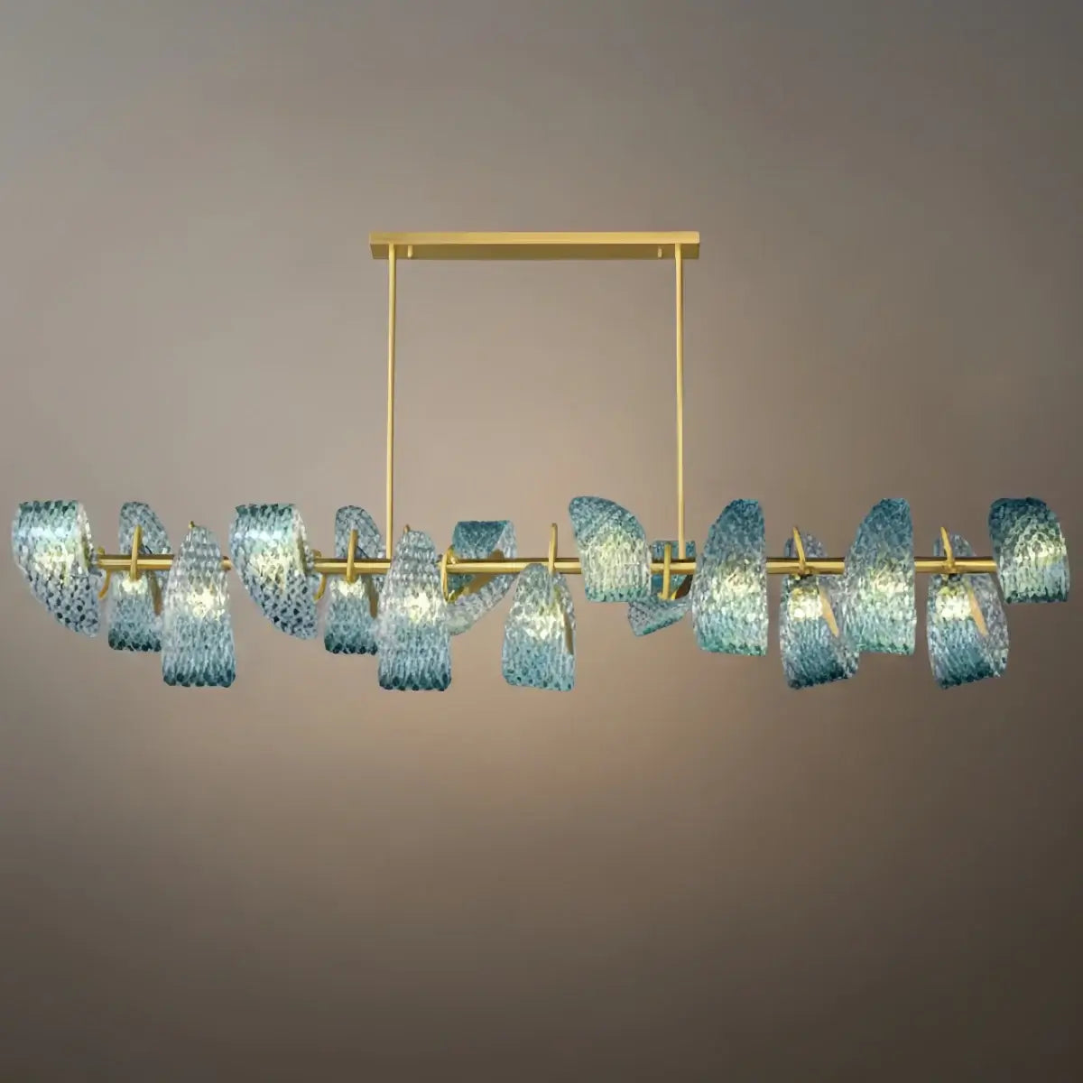 Pavone Blue Feather Glass Chandelier-Home & Garden > Lighting > Chandeliers-Laren Fete-C-16 lights-3 Color Change + Wall Switch Control-Laren Fete