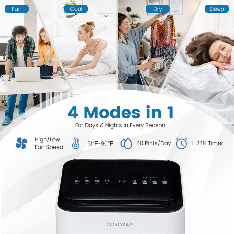 Polaris 4-in-1 Portable Air Conditioner & Dehumidifier-Home & Garden > Heating, Cooling & Air > Air Conditioners-Laren Fete-White-Laren Fete