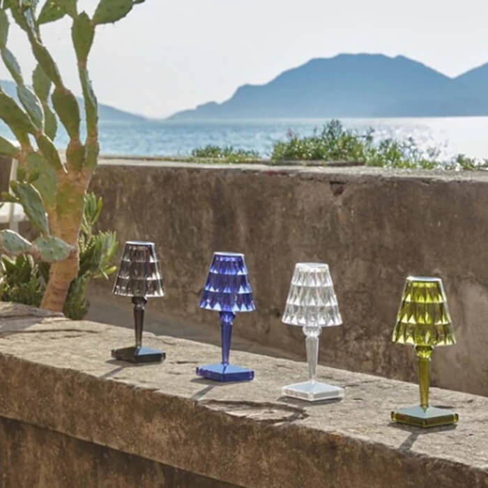 Refract Faceted Crystal Cordless Lamp-Home & Garden > Lighting > Table Lamps-Laren Fete-Transparent-Laren Fete