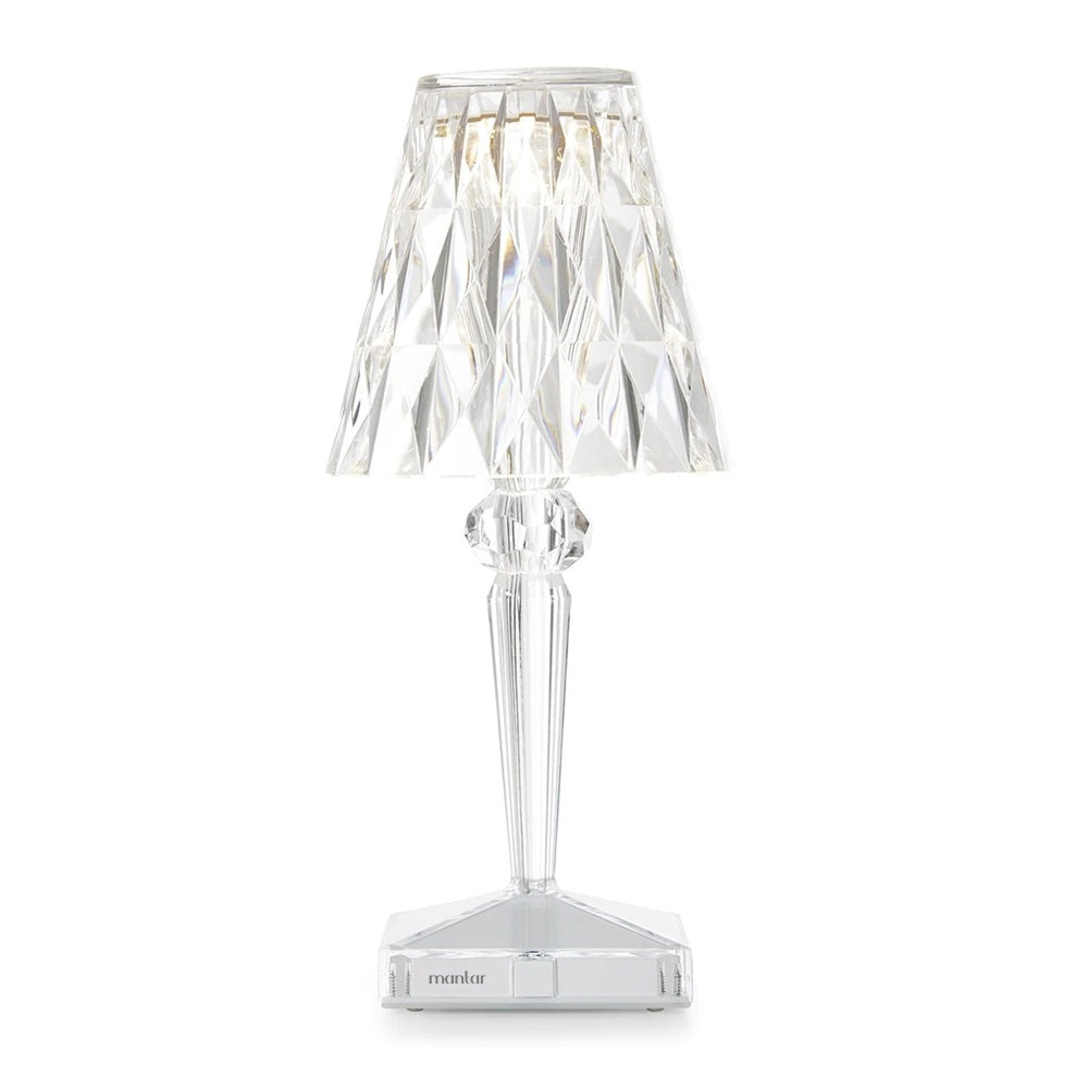 Refract Faceted Crystal Cordless Lamp-Home & Garden > Lighting > Table Lamps-Laren Fete-Transparent-Laren Fete