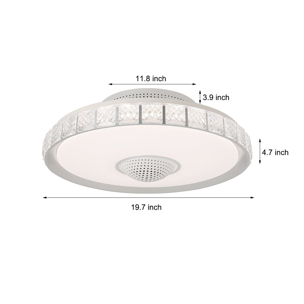 Revel Bladeless Drum Ceiling Fan with LED-Home & Garden > Lighting > Ceiling Fans-Laren Fete-White-Laren Fete