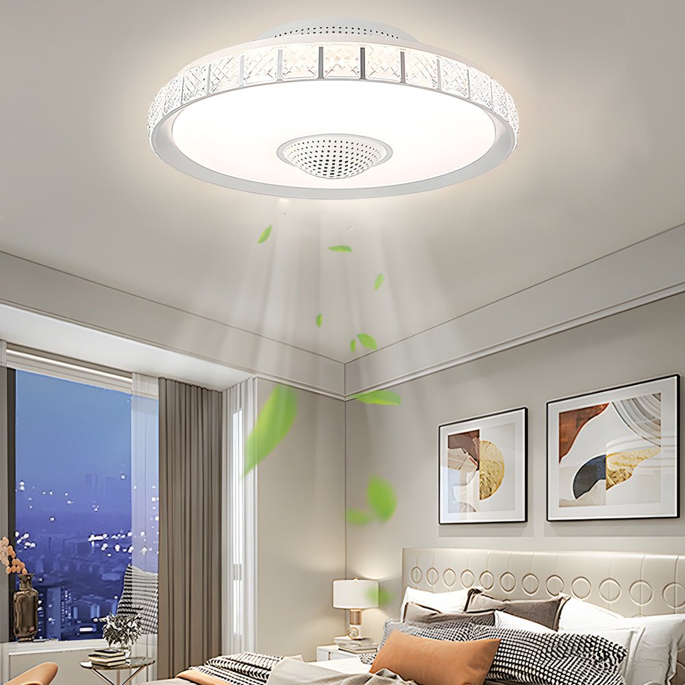 Revel Bladeless Drum Ceiling Fan with LED-Home & Garden > Lighting > Ceiling Fans-Laren Fete-White-Laren Fete