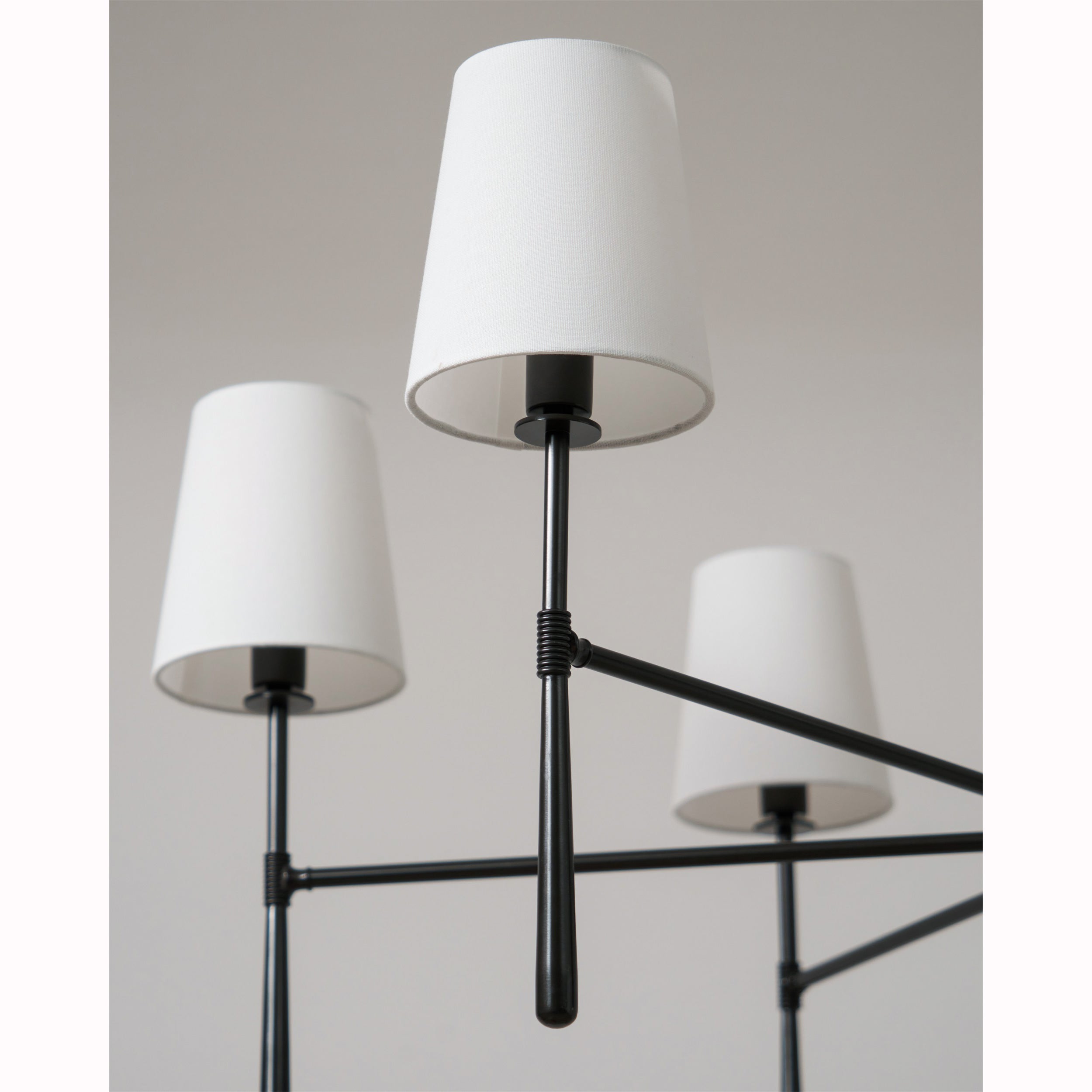 Rhodes Linen Torch Chandelier-Home & Garden > Lighting > Chandeliers-Laren Fete-4 heads D 71cm x H 44cm / ∅ 28″ x H 17.3″-Brass-Laren Fete