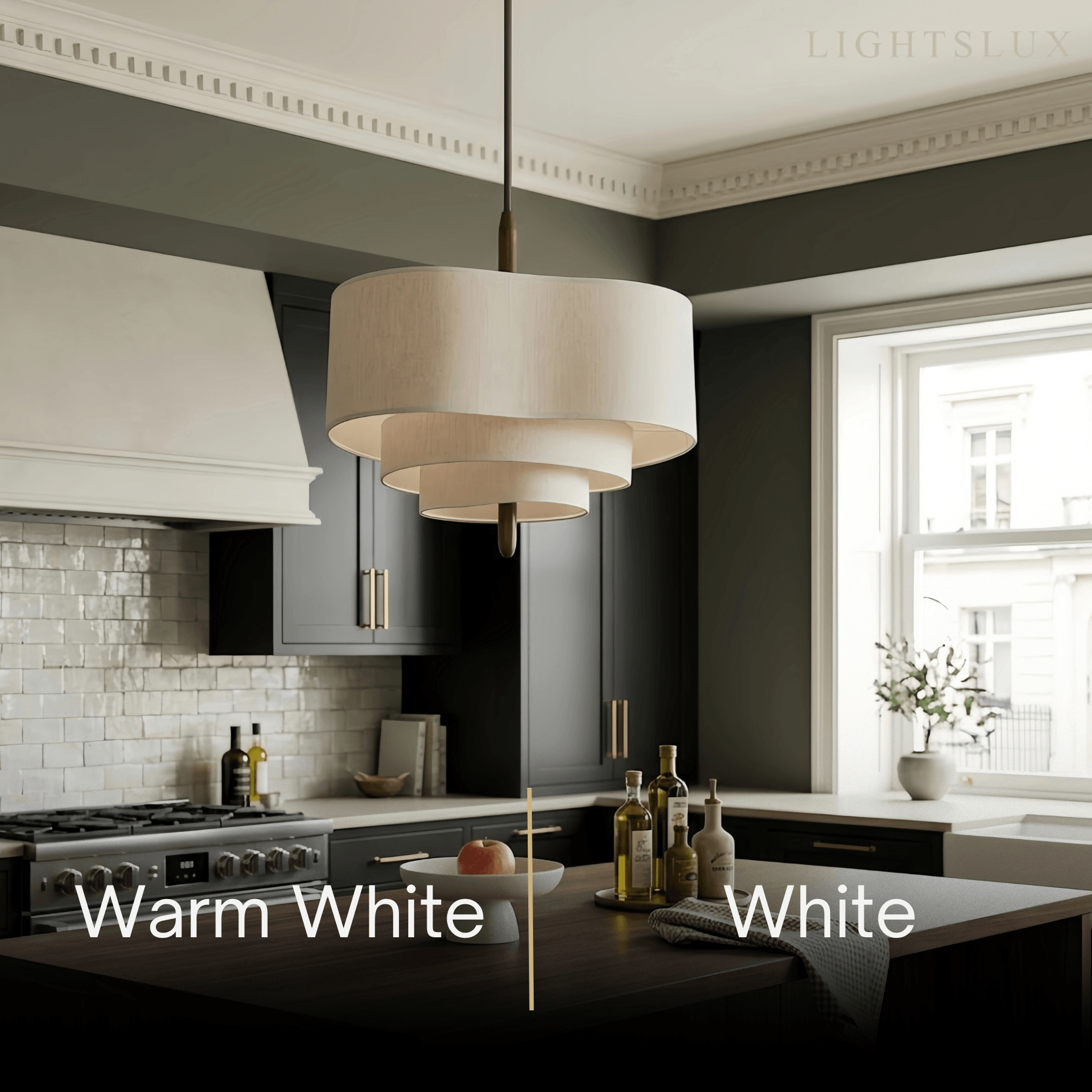 Rondo Fabric Drum Pendant Light-Home & Garden > Lighting > Pendant Lights-Laren Fete-D45CM x H28CM (17.7″ x 11″)-Green-Warm White (3000K)-Laren Fete