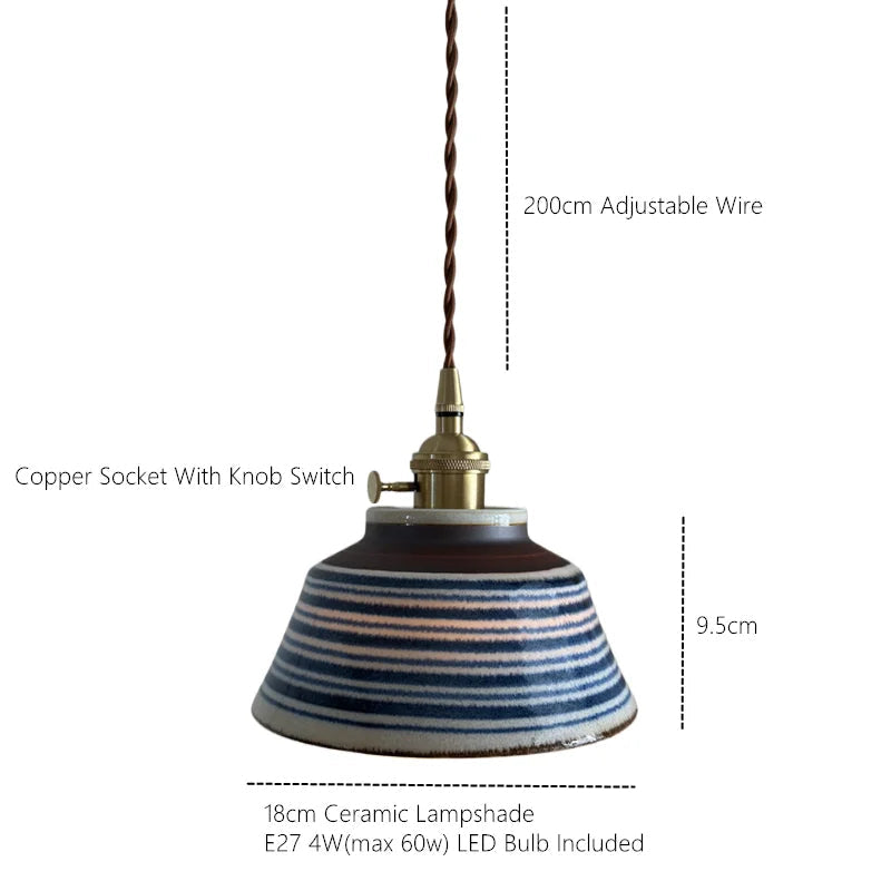 Ronja Ceramic Pendant Light-Home & Garden > Lighting > Pendant Lights-Laren Fete-Blue Daisy-Laren Fete