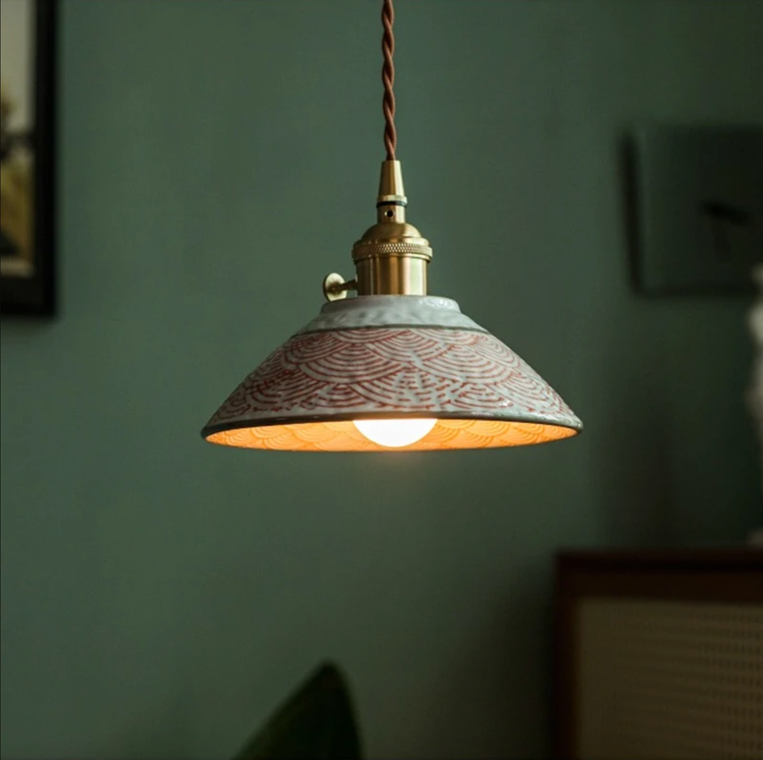 Ronja Ceramic Pendant Light-Home & Garden > Lighting > Pendant Lights-Laren Fete-Terracotta Waves-Laren Fete