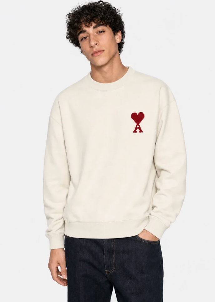 AMI Paris Sweatshirt Ami De Coeur White