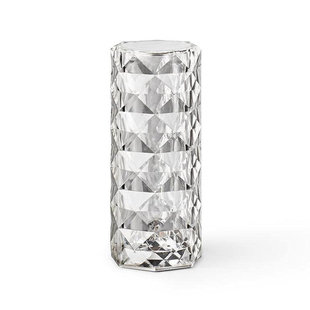 Shard Diamond-Cut Cordless Crystal Lamp-Home & Garden > Lighting > Table Lamps-Laren Fete-White-Laren Fete