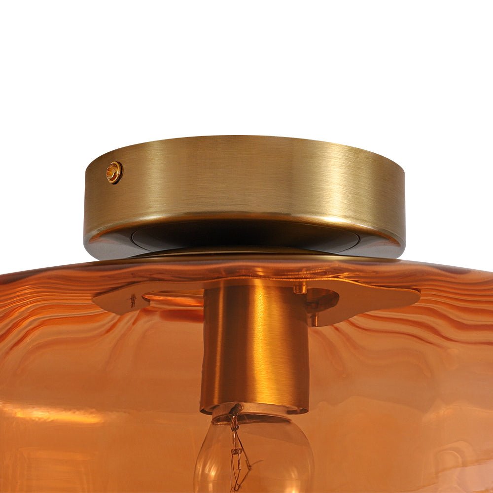 Sienna Amber Glass Flush Mount-Home & Garden > Lighting > Ceiling Lights-Laren Fete-11.8 in. (30cm)-Laren Fete