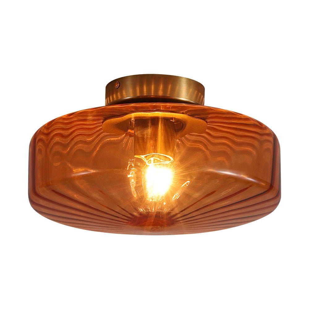 Sienna Amber Glass Flush Mount-Home & Garden > Lighting > Ceiling Lights-Laren Fete-11.8 in. (30cm)-Laren Fete