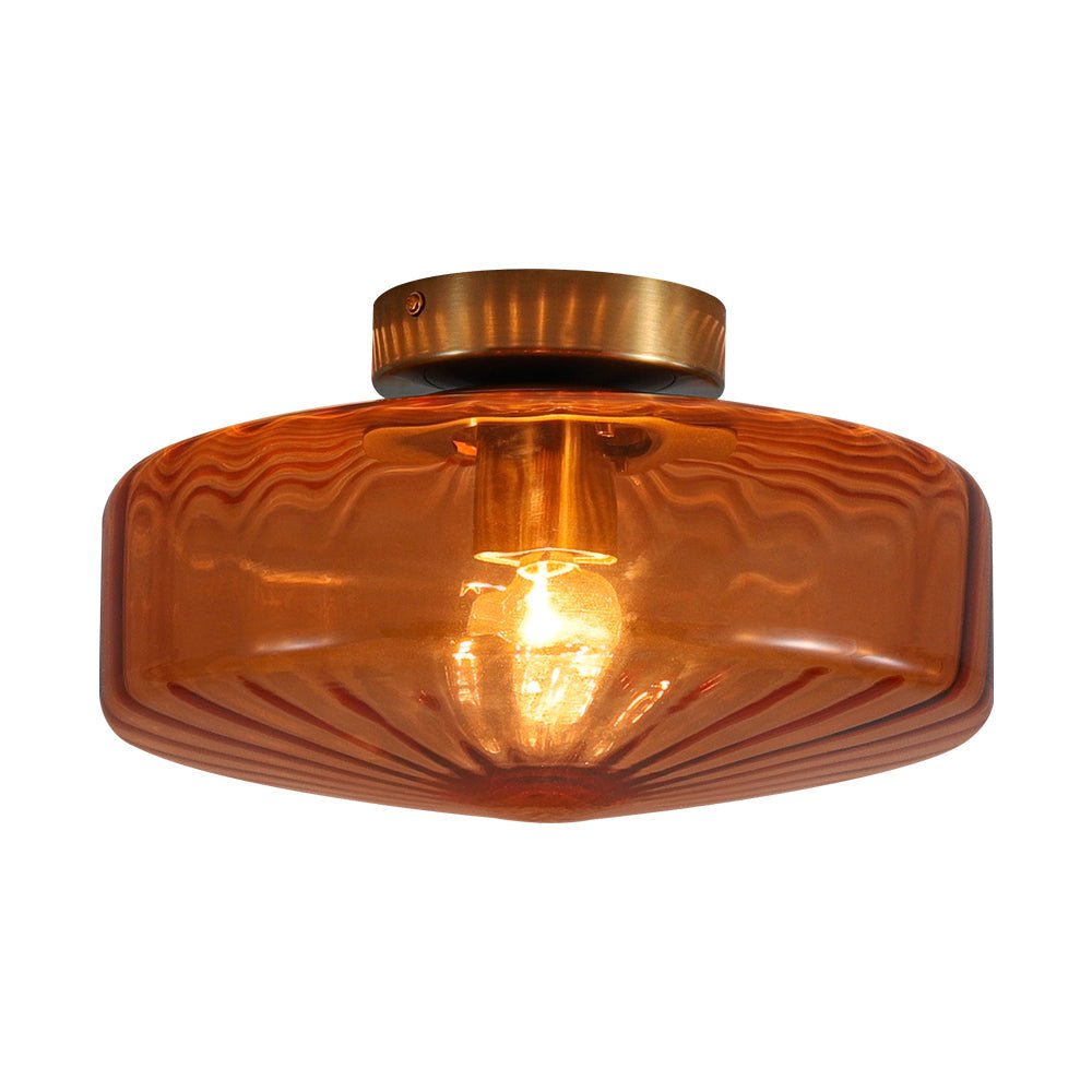 Sienna Amber Glass Flush Mount-Home & Garden > Lighting > Ceiling Lights-Laren Fete-11.8 in. (30cm)-Laren Fete
