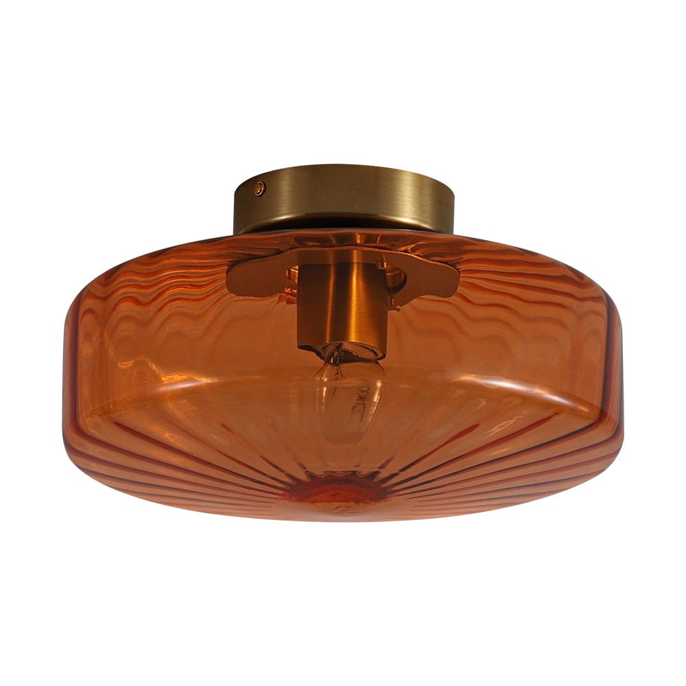 Sienna Amber Glass Flush Mount-Home & Garden > Lighting > Ceiling Lights-Laren Fete-11.8 in. (30cm)-Laren Fete