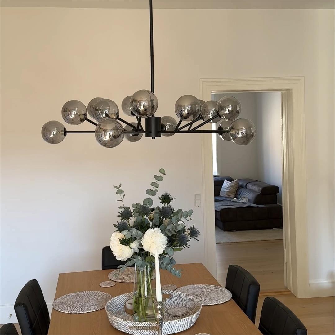 Sparky Black Chandelier | 15-Light Modern Sputnik Design 1