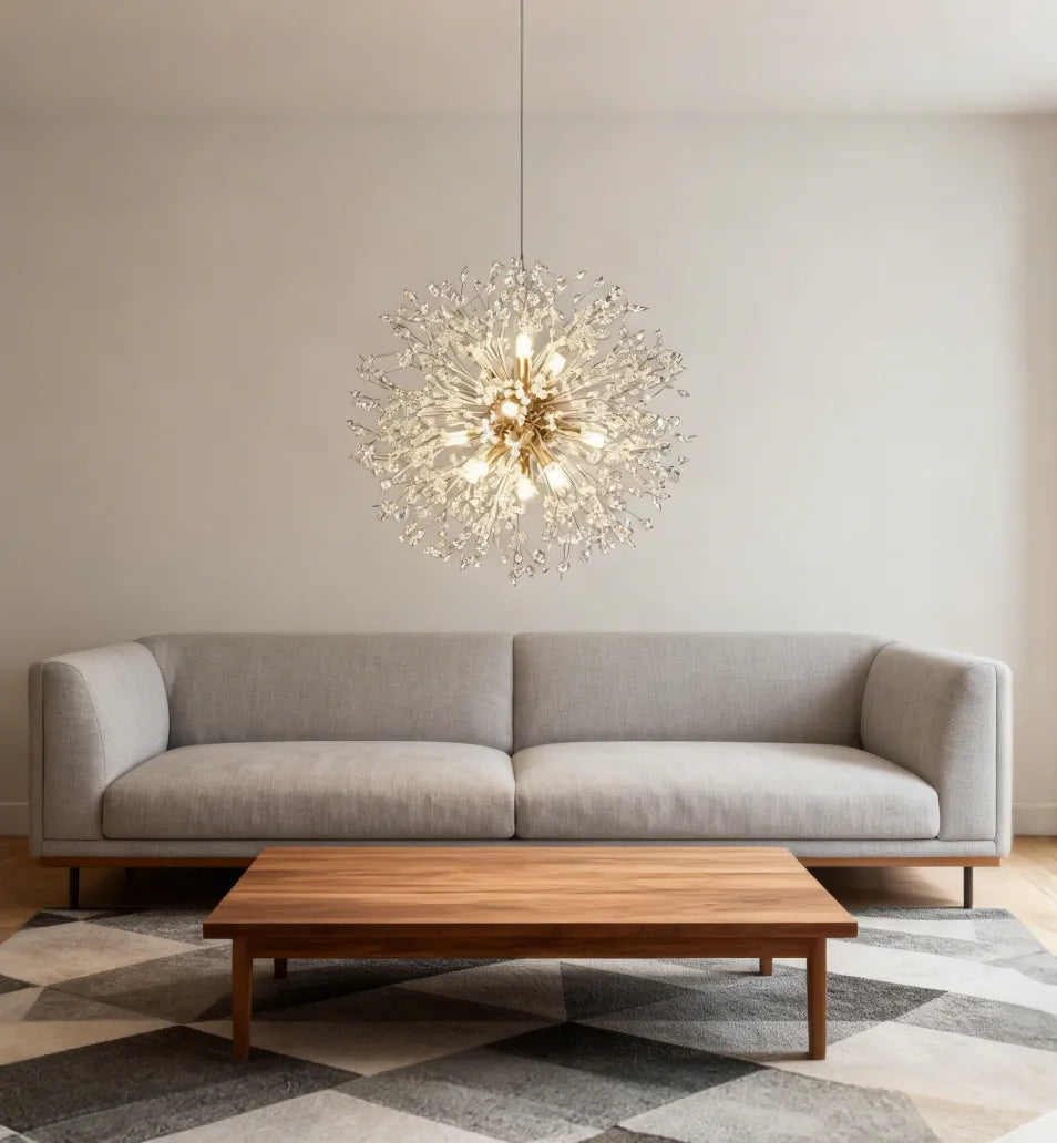 Sparrow Glass Pendant Light | Crystal, Dimmable LED for Kitchen Pendant Lighting 5