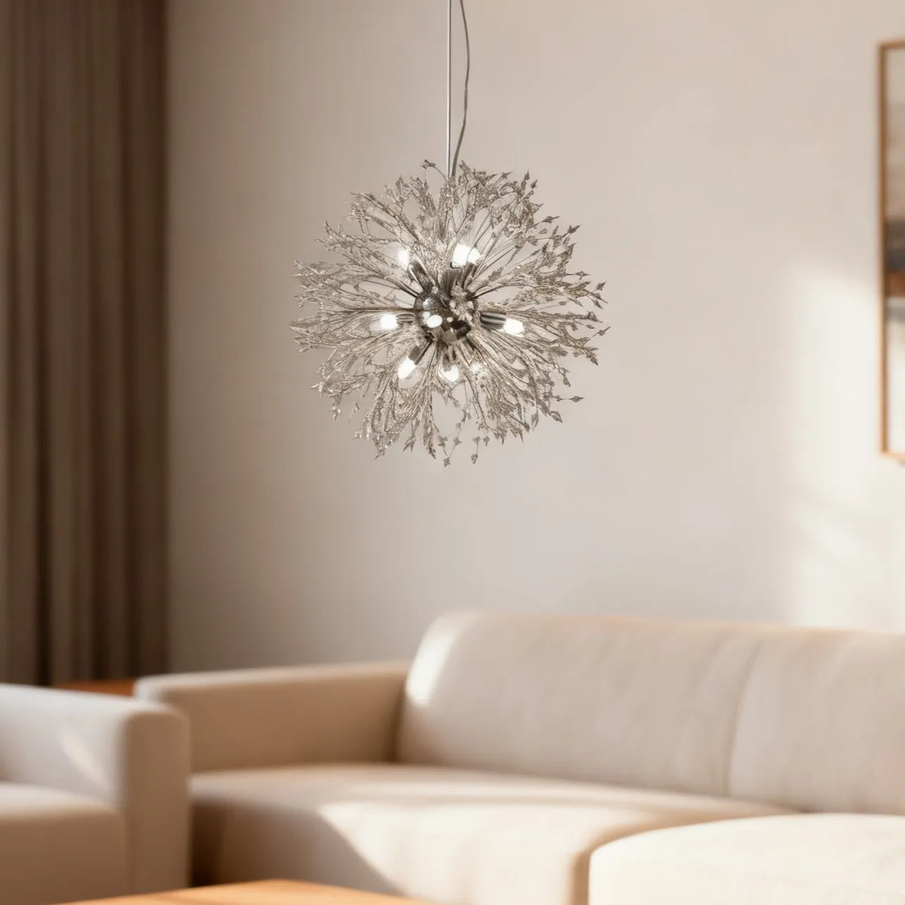Sparrow Glass Pendant Light | Crystal, Dimmable LED for Kitchen Pendant Lighting 7