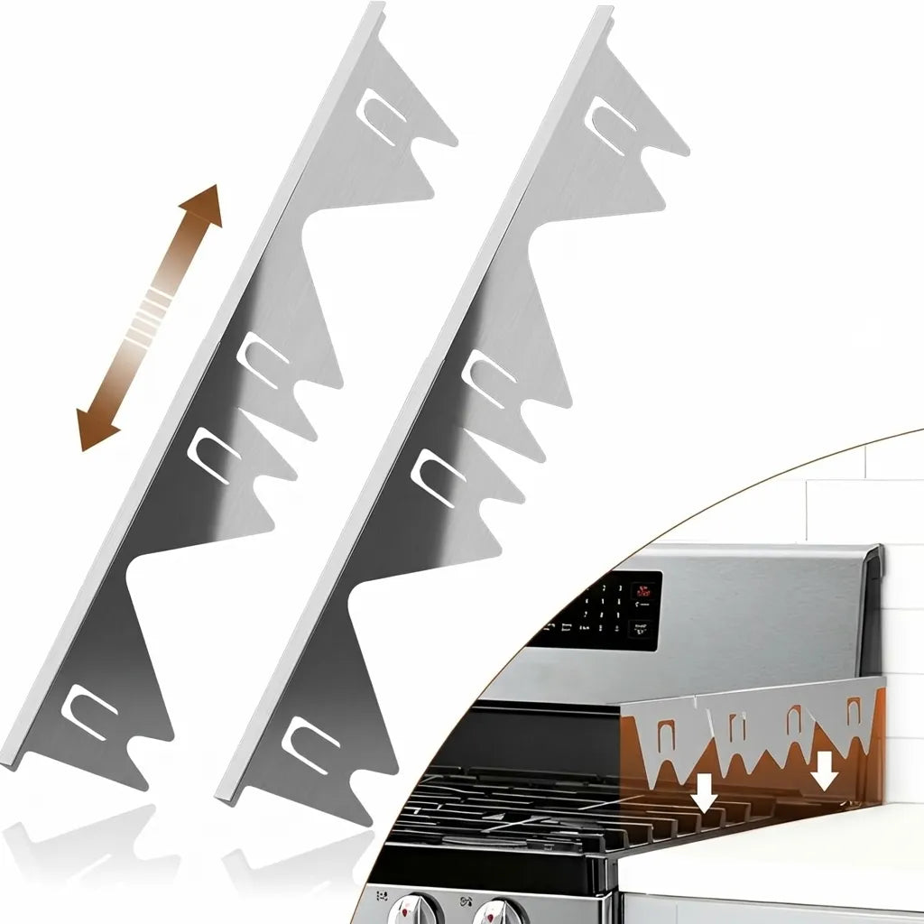 Stove Gap Covers – 304 Stainless Steel, Set of 2-Home & Garden > Kitchen & Dining > Kitchen Tools & Gadgets-Laren Fete-2pcs - Silver-Laren Fete