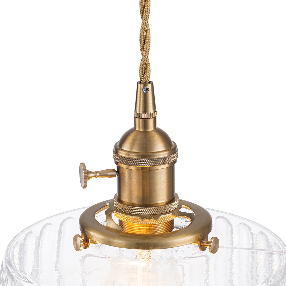 Tambour Striped Glass Drum Pendant Light-Home & Garden > Lighting > Pendant Lights-Laren Fete-Green-Laren Fete