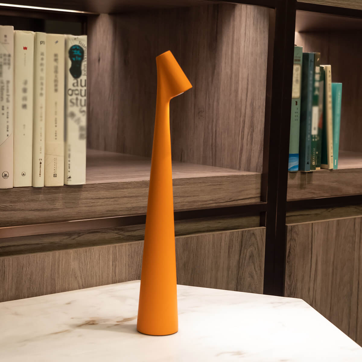 Tura Aluminium Portable Table Lamp-Home & Garden > Lighting > Table Lamps-Laren Fete-Short (H=13in / 33cm)-Orange-Laren Fete