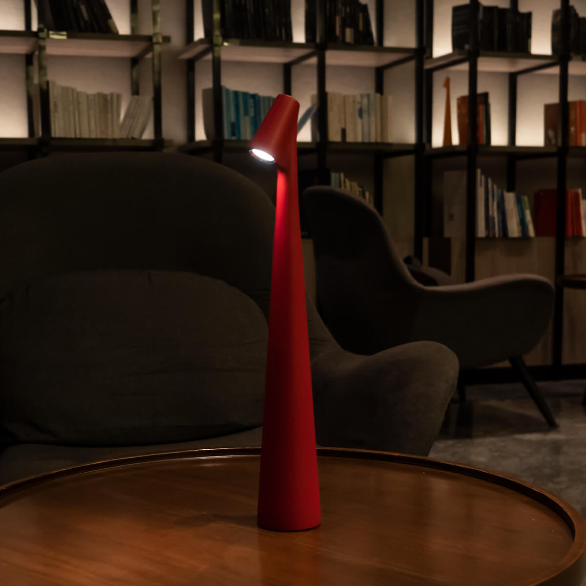 Tura Aluminium Portable Table Lamp-Home & Garden > Lighting > Table Lamps-Laren Fete-Short (H=13in / 33cm)-Red-Laren Fete