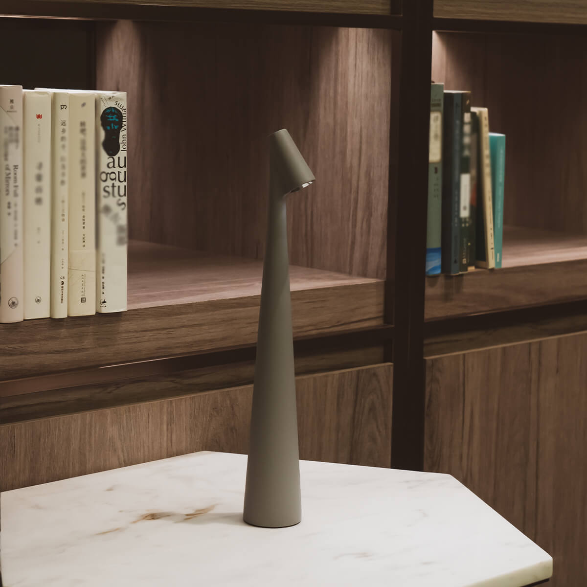 Tura Aluminium Portable Table Lamp-Home & Garden > Lighting > Table Lamps-Laren Fete-Tall (H=16.9in / 43cm)-Silver-Laren Fete