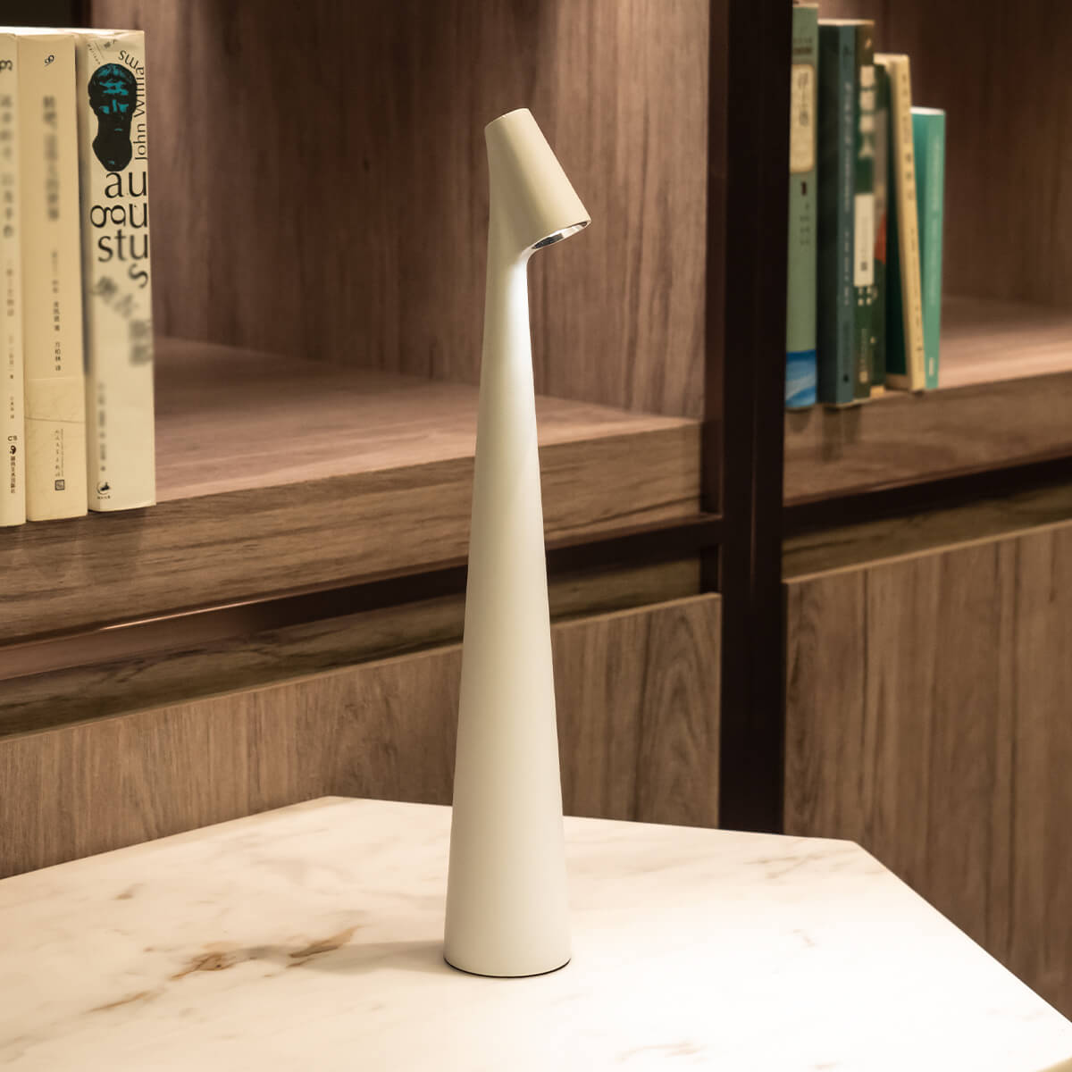 Tura Aluminium Portable Table Lamp-Home & Garden > Lighting > Table Lamps-Laren Fete-Tall (H=16.9in / 43cm)-White-Laren Fete