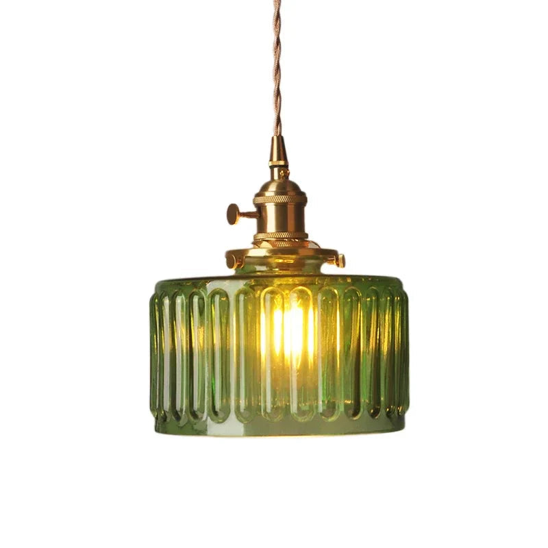 Vinta Pendant Light | Ribbed Glass, Gold Finish 2