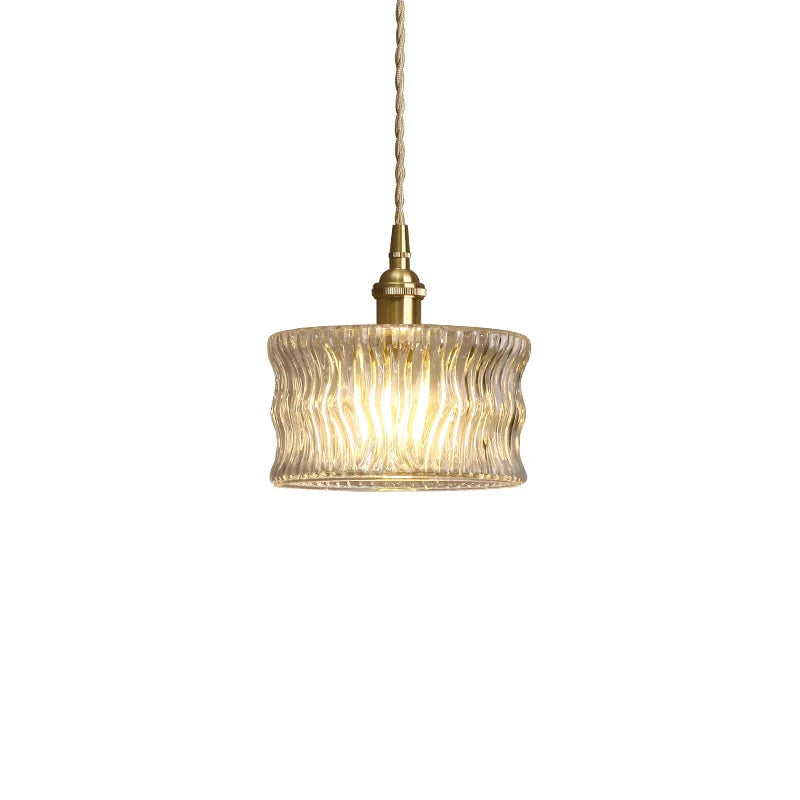 Vinta Pendant Light | Ribbed Glass, Gold Finish 5