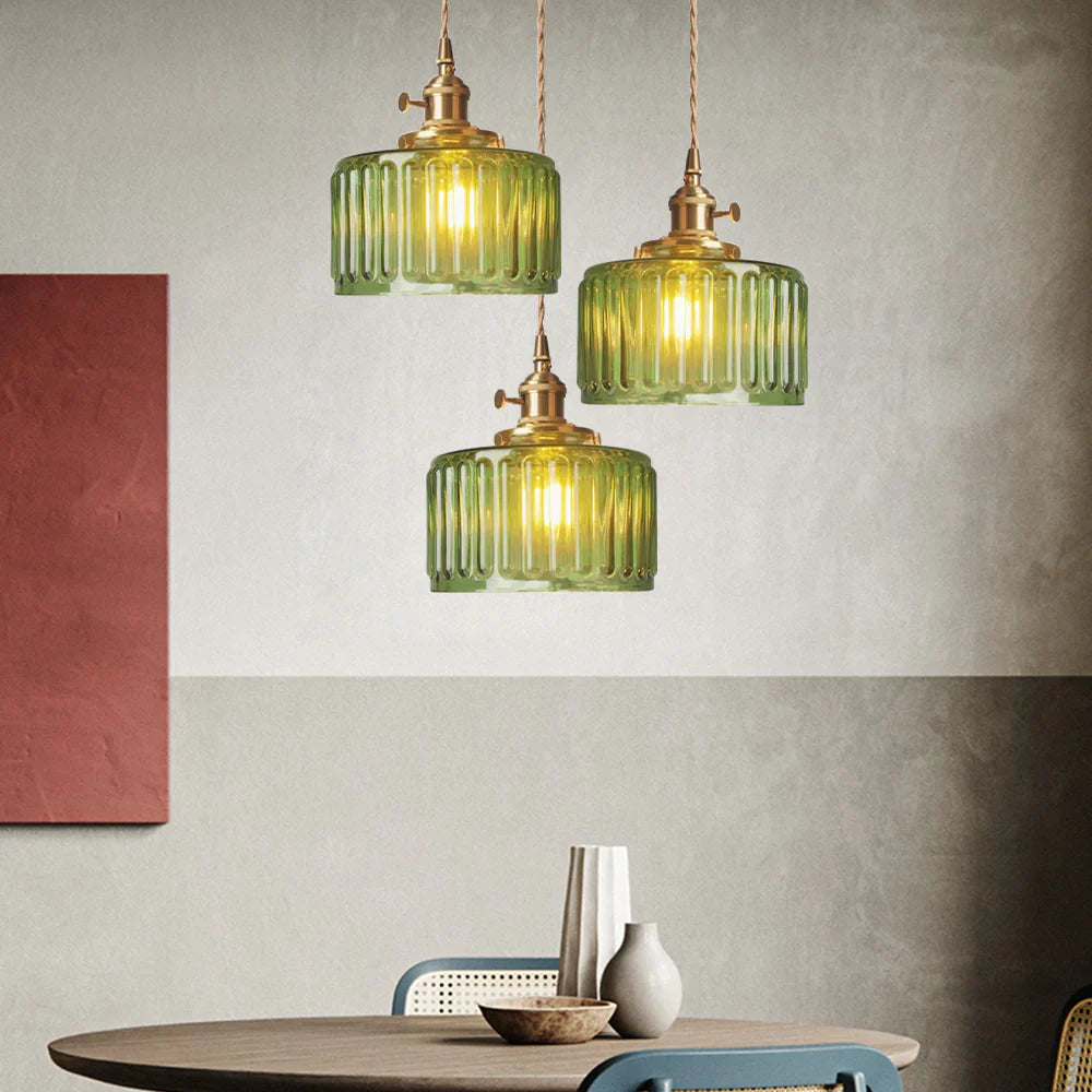 Vinta Pendant Light | Ribbed Glass, Gold Finish 9