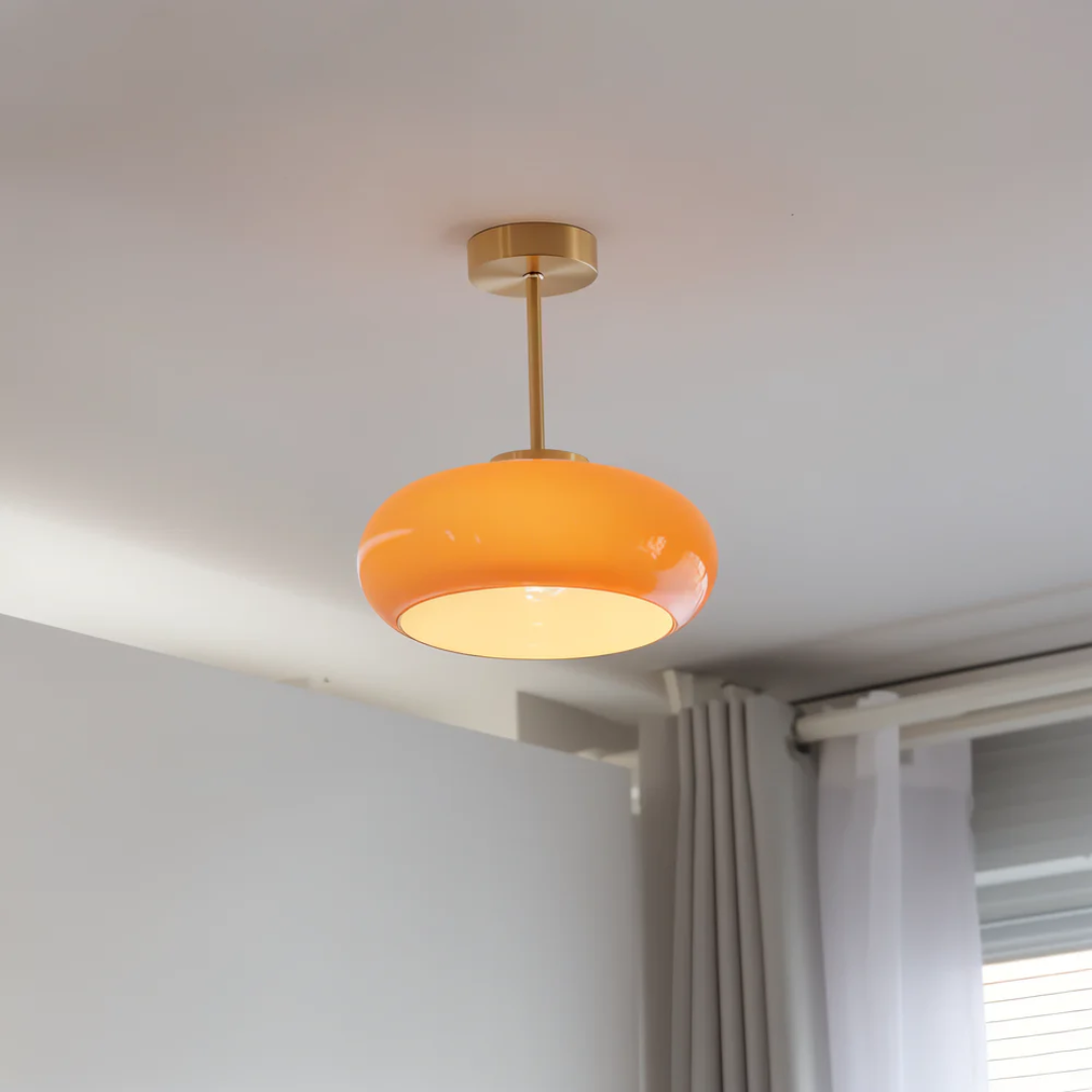 Vintara Flush Mount Ceiling Light | Glass Shade, LED Minimalist Fixture 0