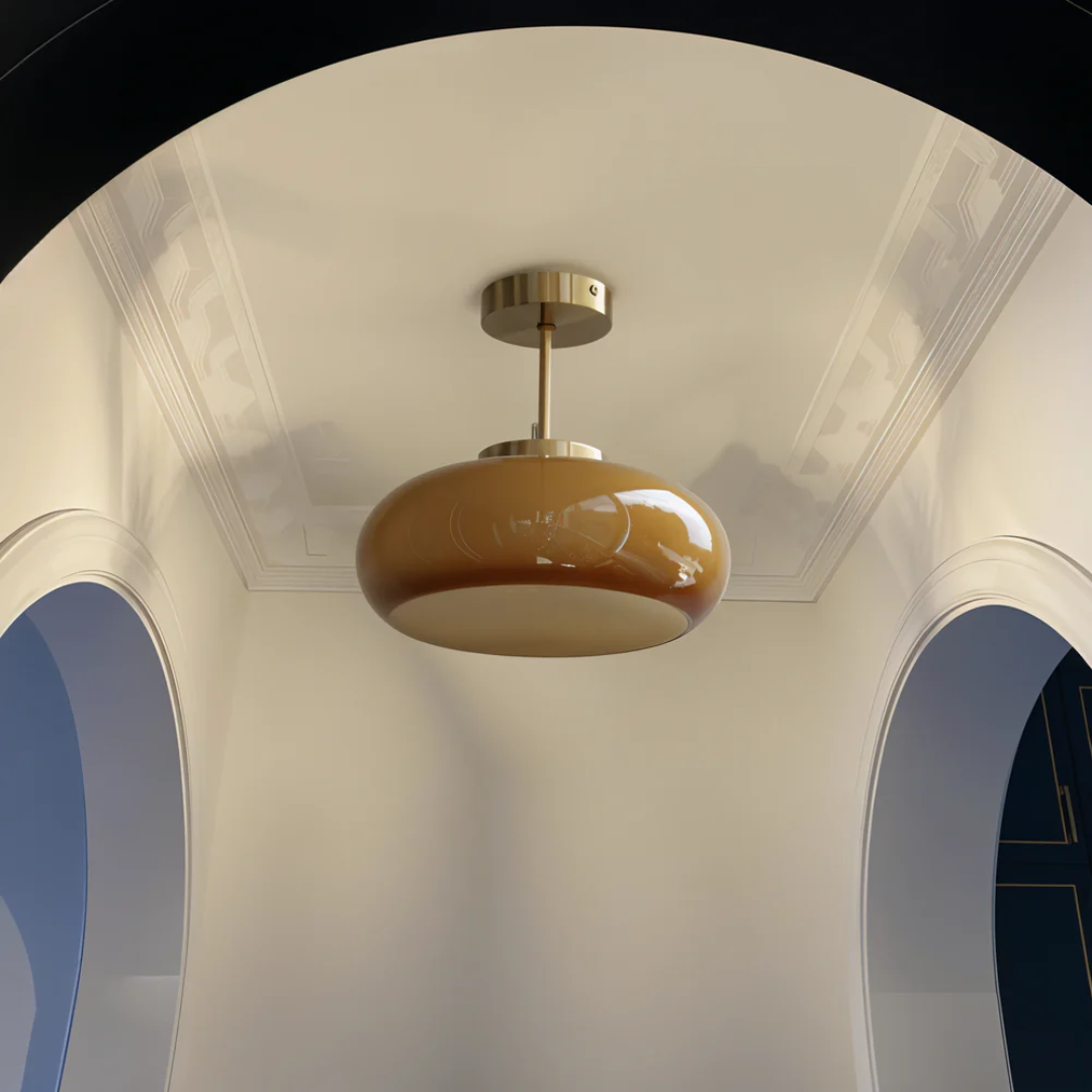 Vintara Flush Mount Ceiling Light | Glass Shade, LED Minimalist Fixture 4