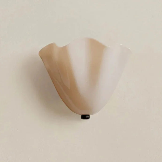 Vistia Glass Wall Lamp – Retro Frosted Shade-Home & Garden > Lighting > Wall Lights & Sconces-Laren Fete-Beige-Warm light-Laren Fete