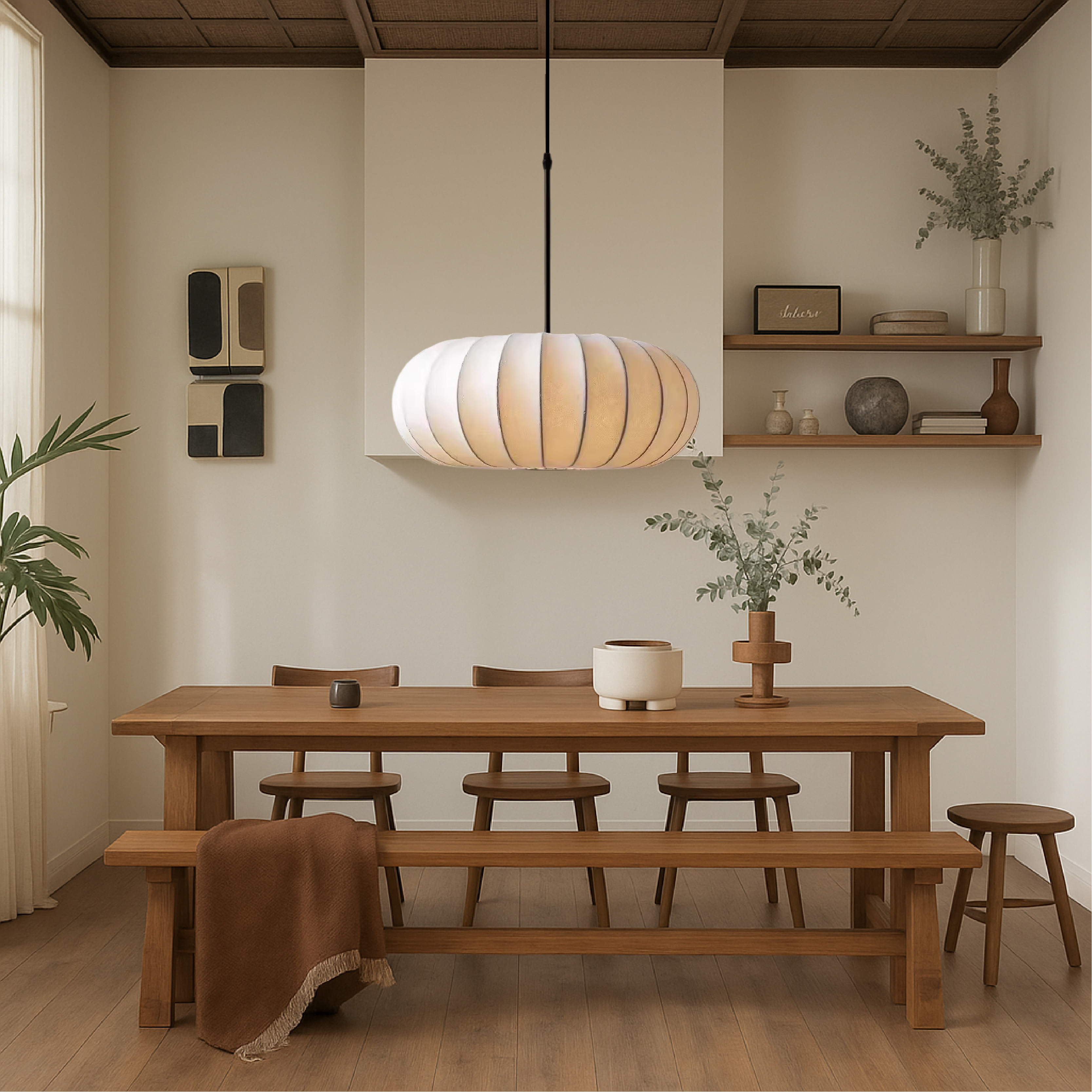 Vivid Pendant Light | Handcrafted Silk, Adjustable Height Kitchen Island Lighting 2